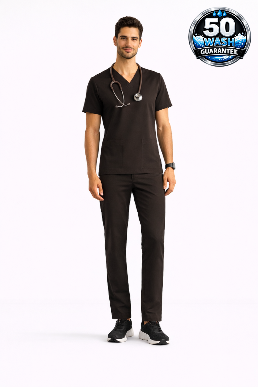 5-Pocket Scrub Suit – Coffee