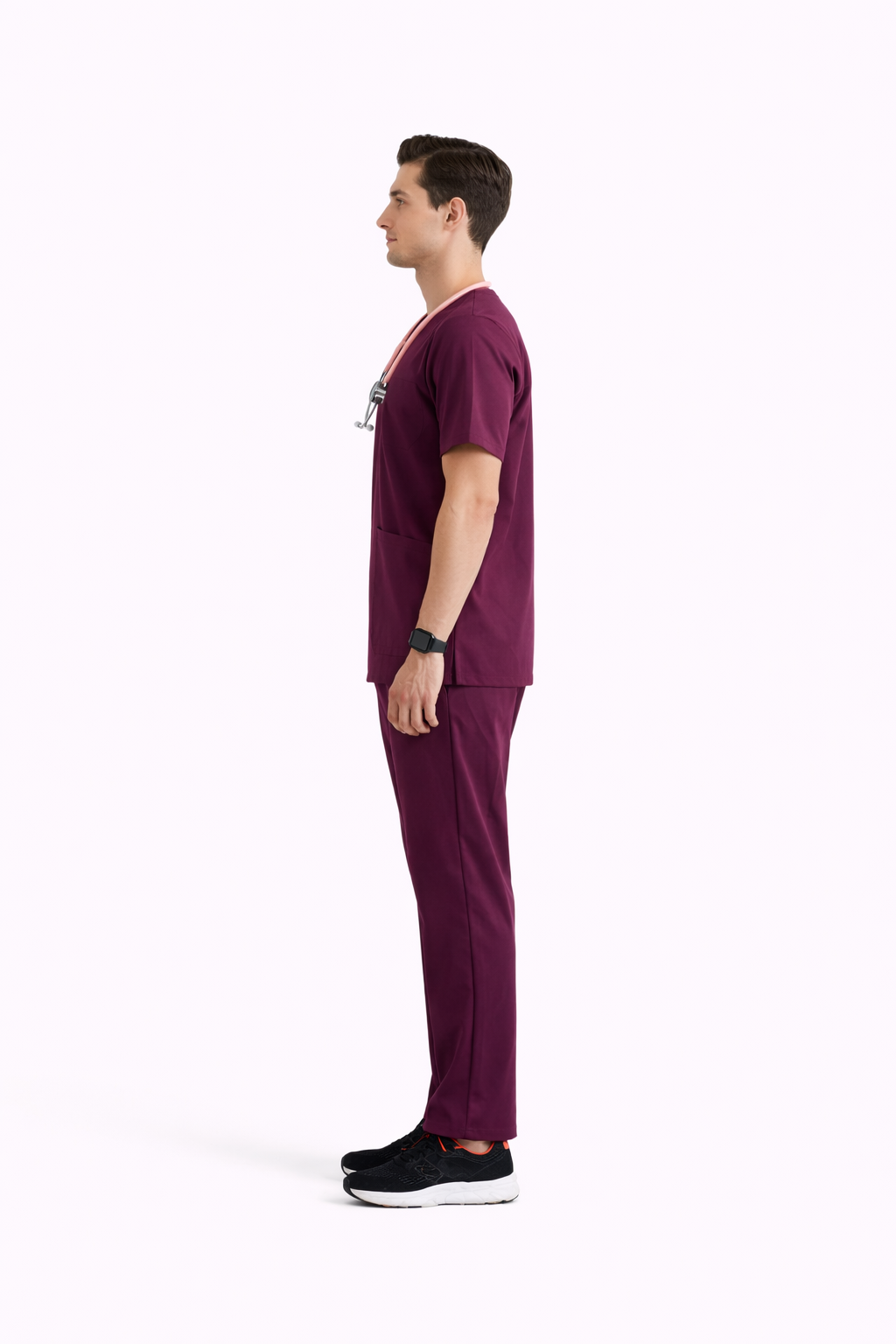 5-Pocket Scrub Suit – Wine
