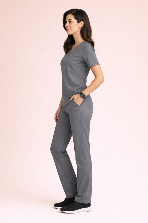 5-Pocket Scrub Suit in Grey