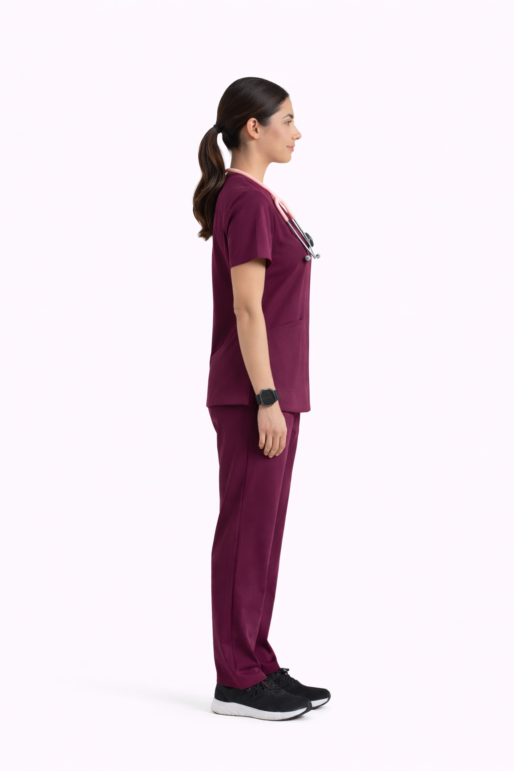 5-Pocket Scrub Suit – Wine