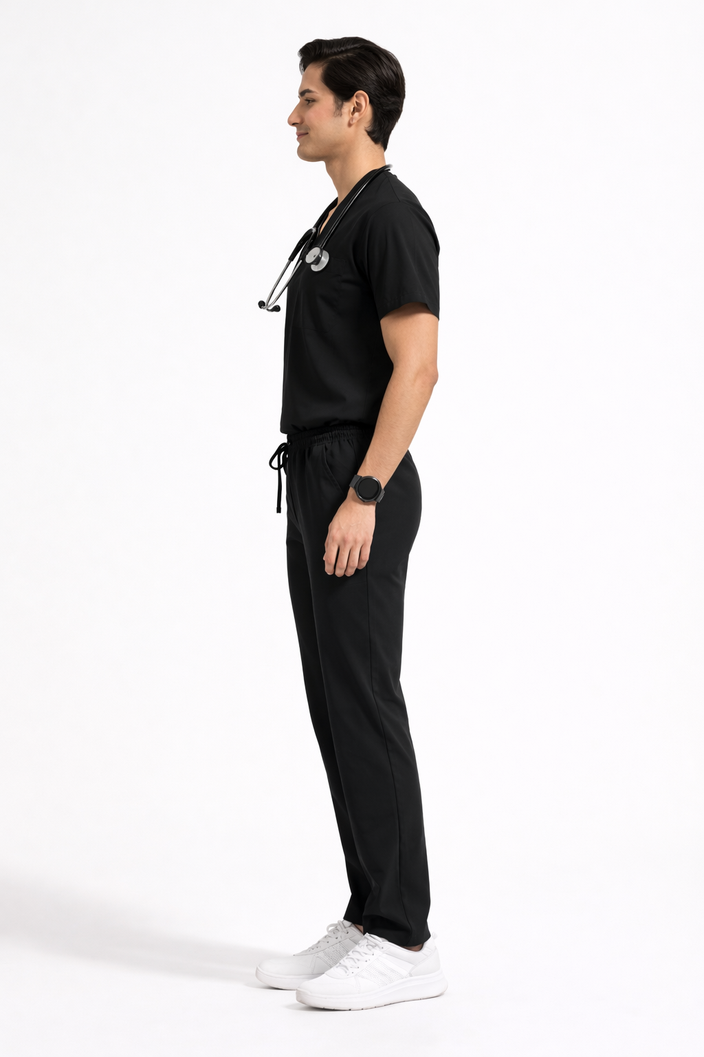5-Pocket Scrub Suit in Black
