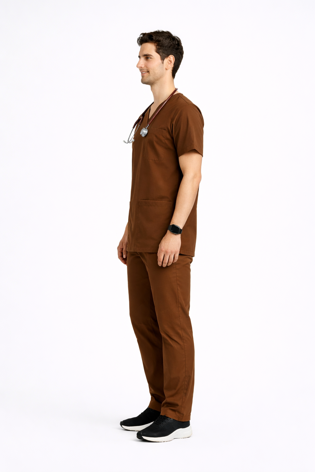 5-Pocket Scrub Suit – Coffee