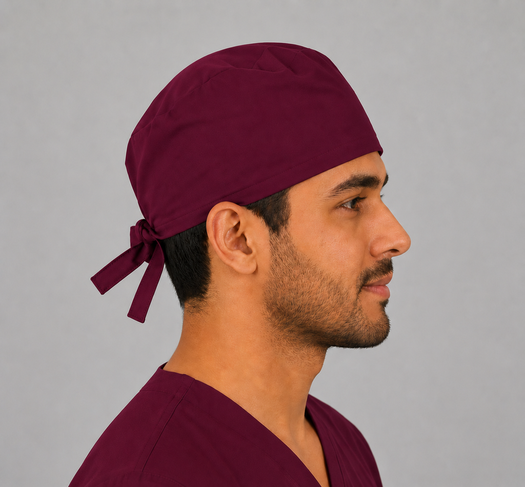 Premium Surgical Scrub Cap – Adjustable Tie-Back | Wine