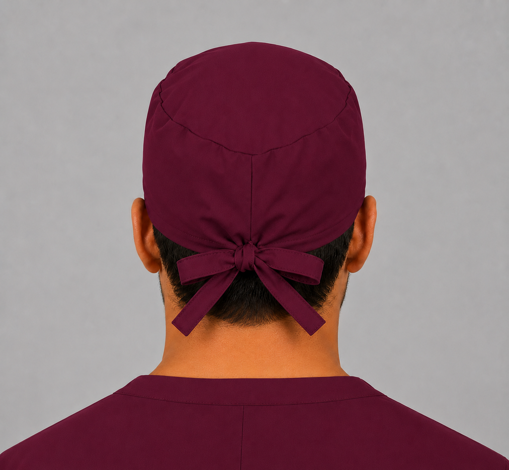 Premium Surgical Scrub Cap – Adjustable Tie-Back | Wine