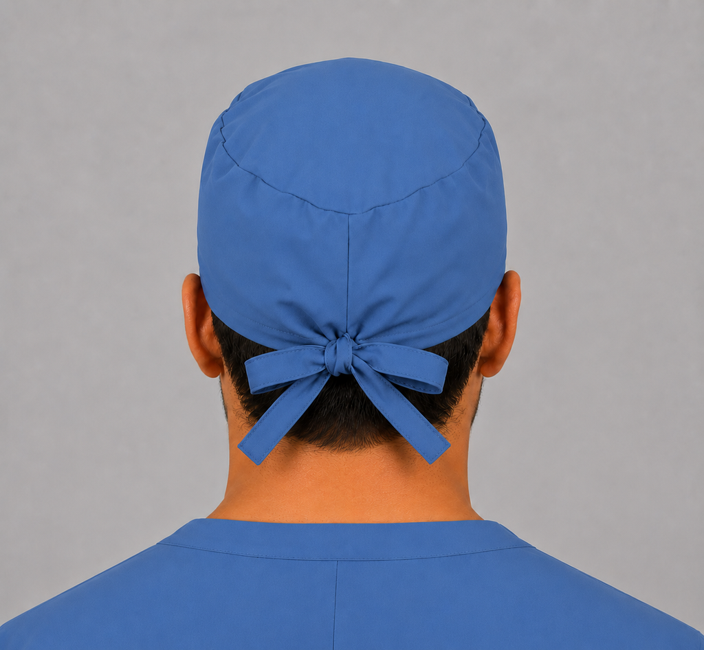 Premium Surgical Scrub Cap – Adjustable Tie-Back | Sky Blue