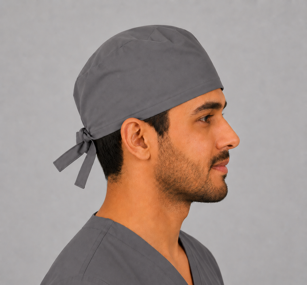 Premium Surgical Scrub Cap – Adjustable Tie-Back | Grey