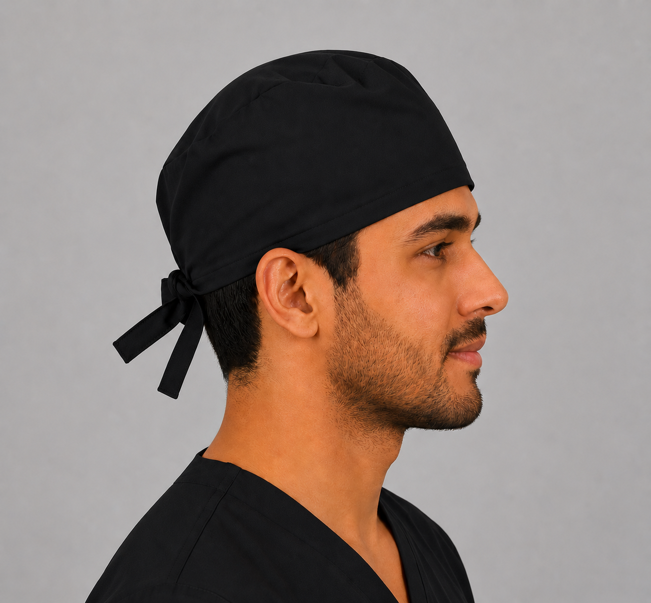 Premium Surgical Scrub Cap – Adjustable Tie-Back | Black