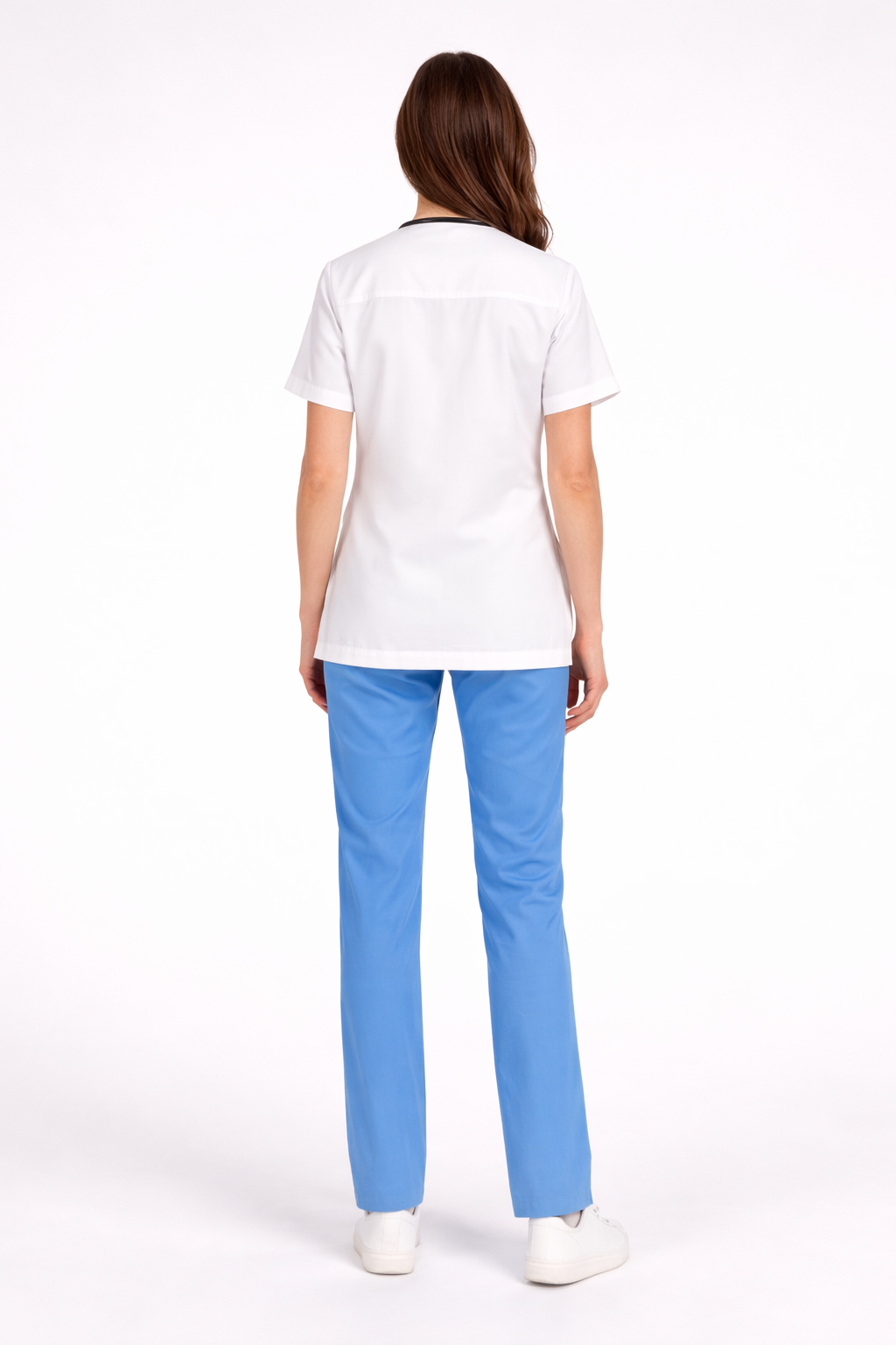 Half Sleeve Doctor Apron for Women – 3 Pockets | Short Medical Coat | White