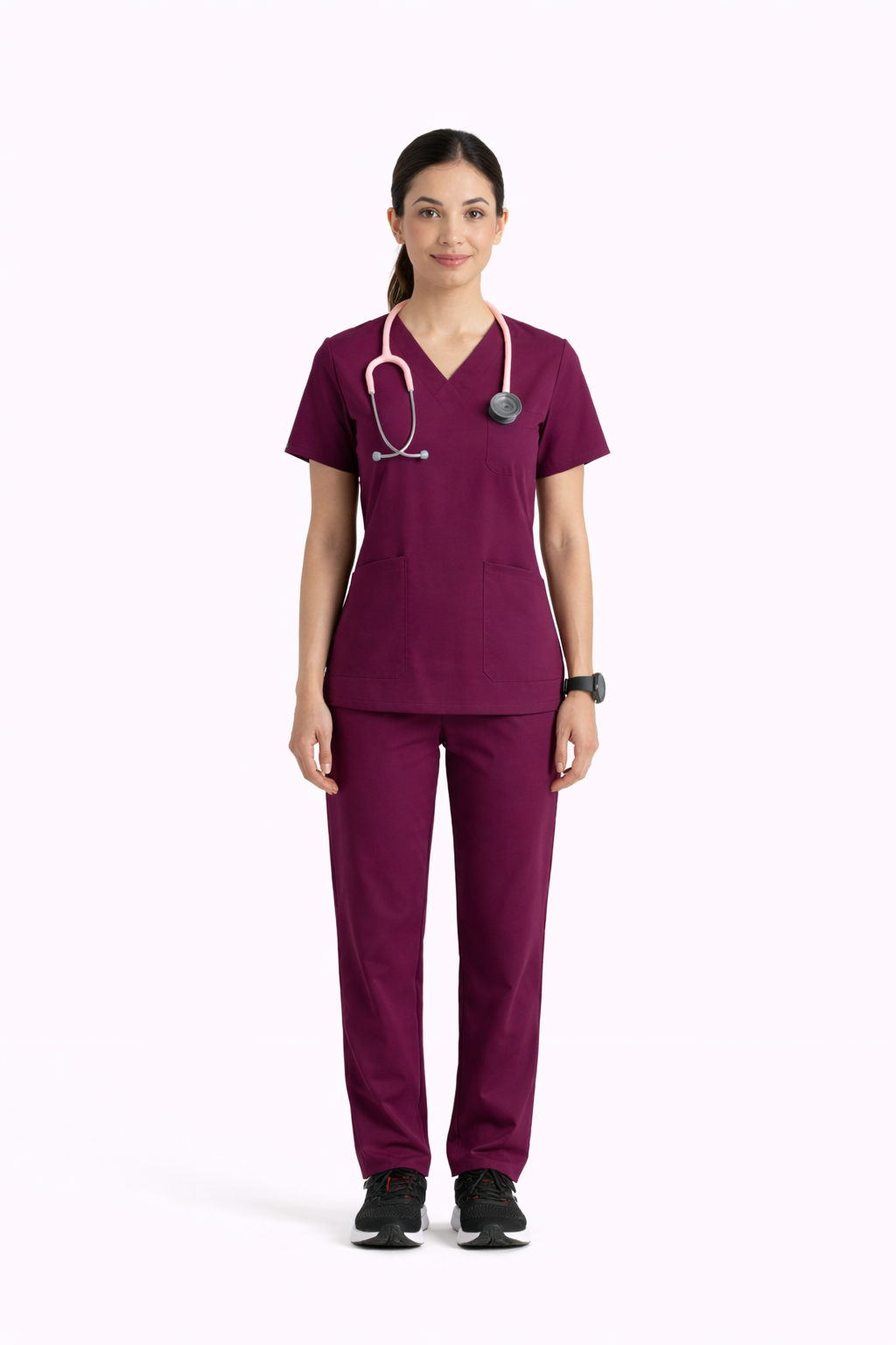 5-Pocket Scrub Suit – Wine
