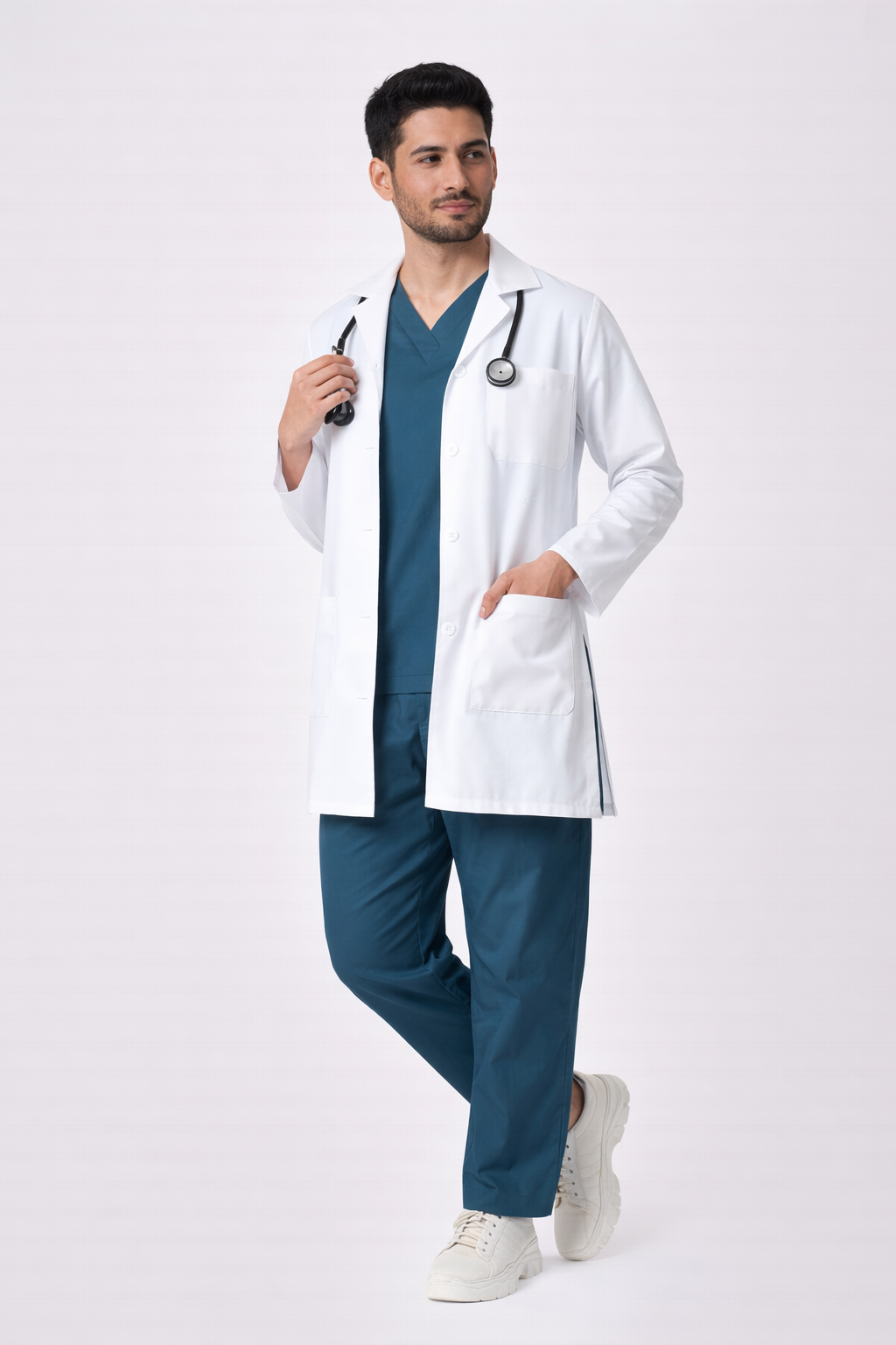 3-Pocket Doctor Lab Coat – Full Sleeve | Long-Length Medical Coat