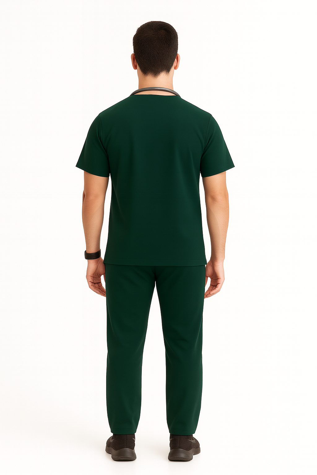5-Pocket Scrub Suit in Bottle Green