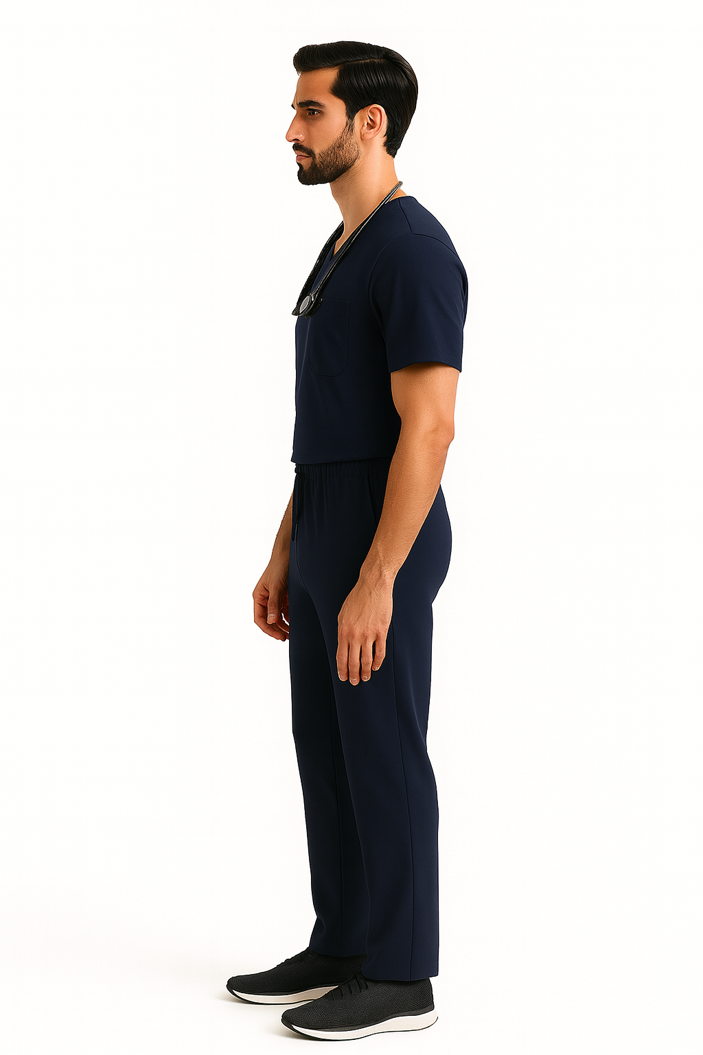 5-Pocket Scrub Suit in Navy Blue
