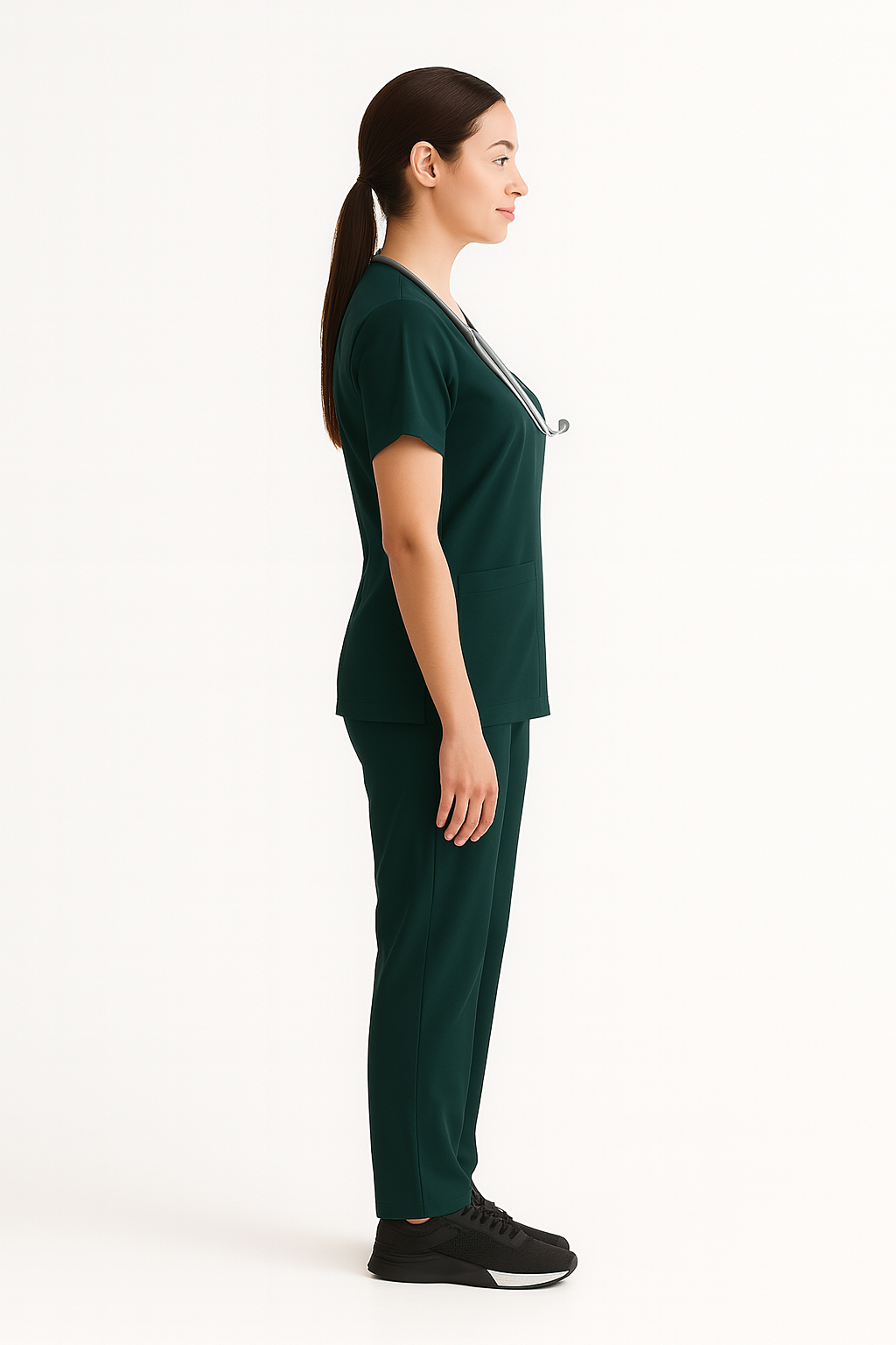 5-Pocket Scrub Suit in Bottle Green