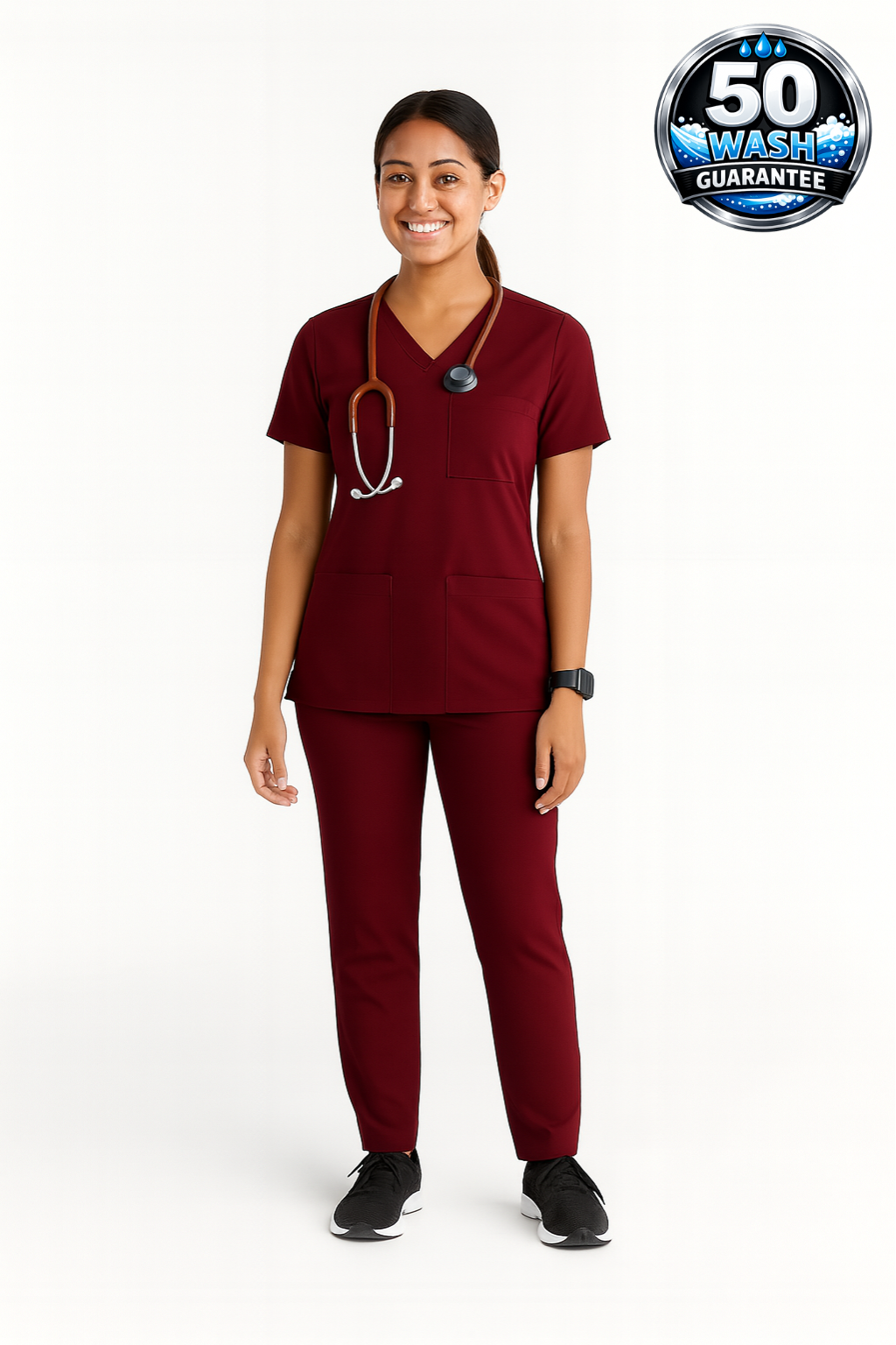 5-Pocket Scrub Suit – Wine