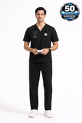 5-Pocket Scrub Suit in Black