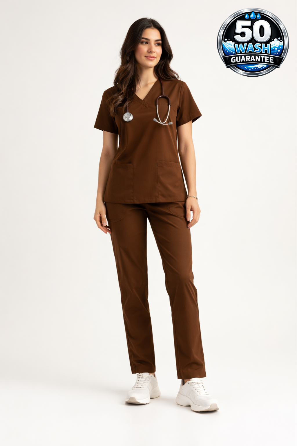 5-Pocket Scrub Suit – Coffee