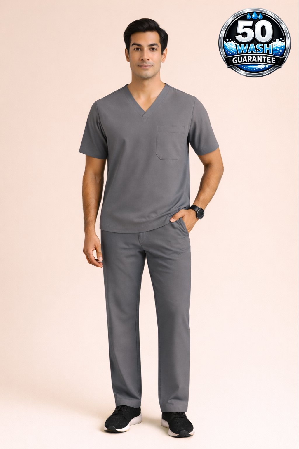 5-Pocket Scrub Suit – Coffee