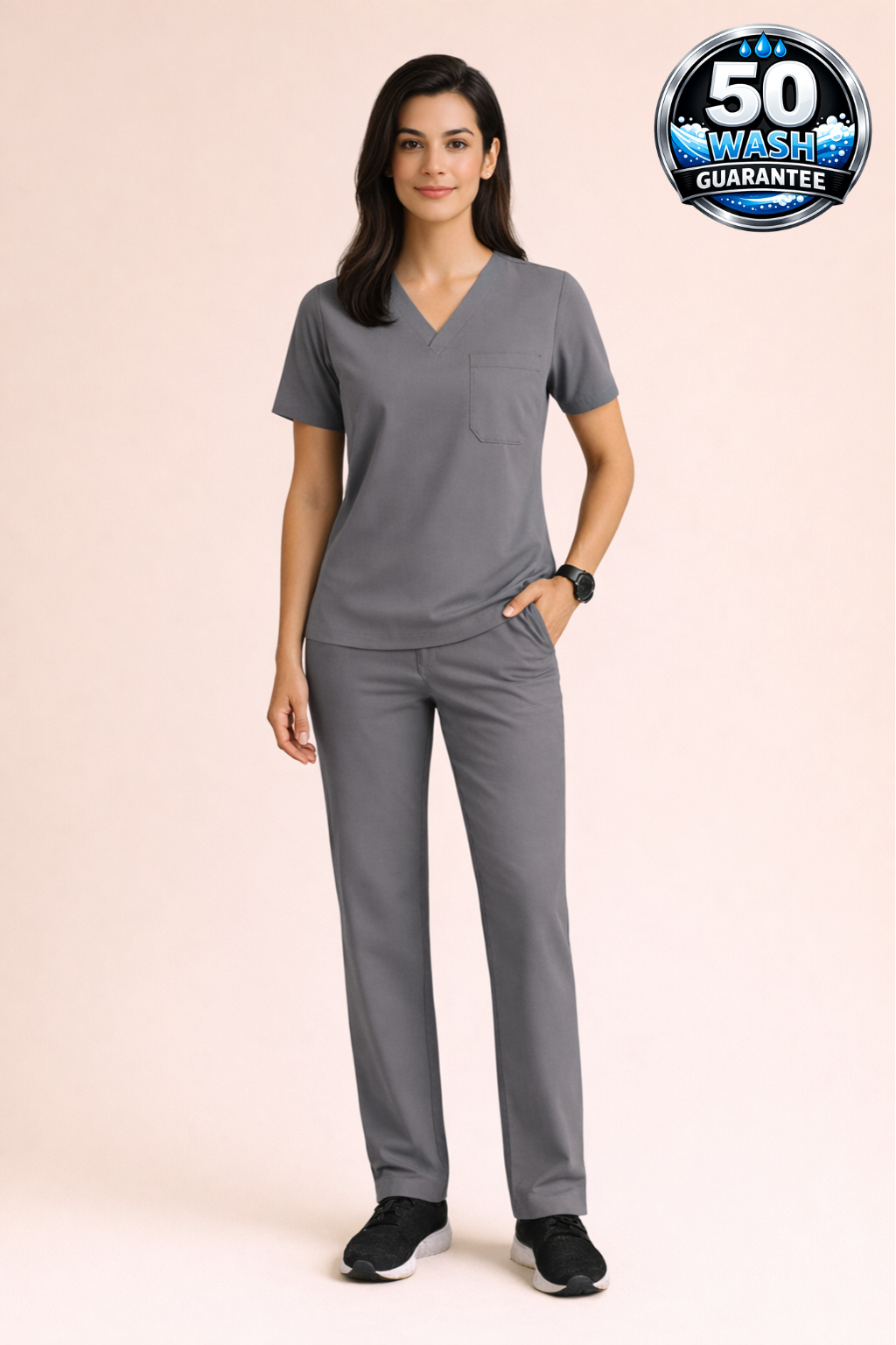 5-Pocket Scrub Suit in Grey
