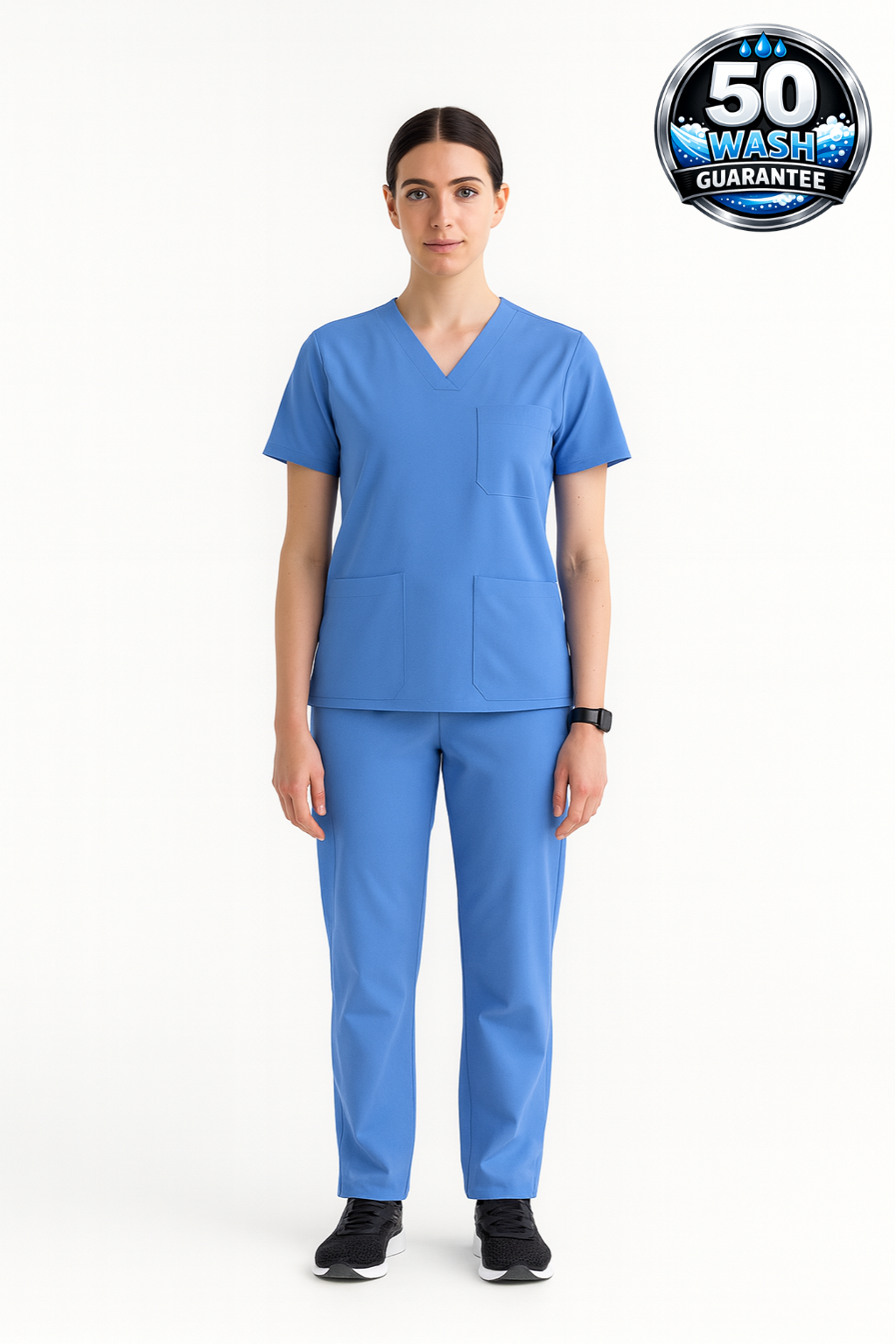 5-Pocket Scrub Suit in Sky Blue