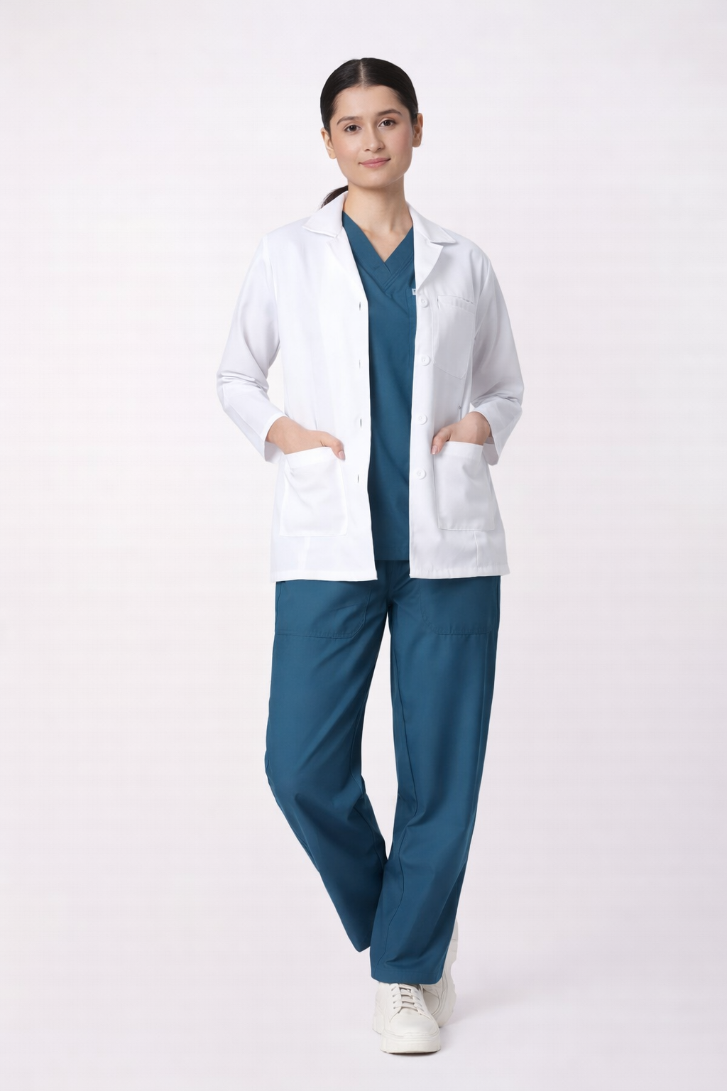 3-Pocket Doctor Lab Coat – Full Sleeve | Long-Length Medical Coat