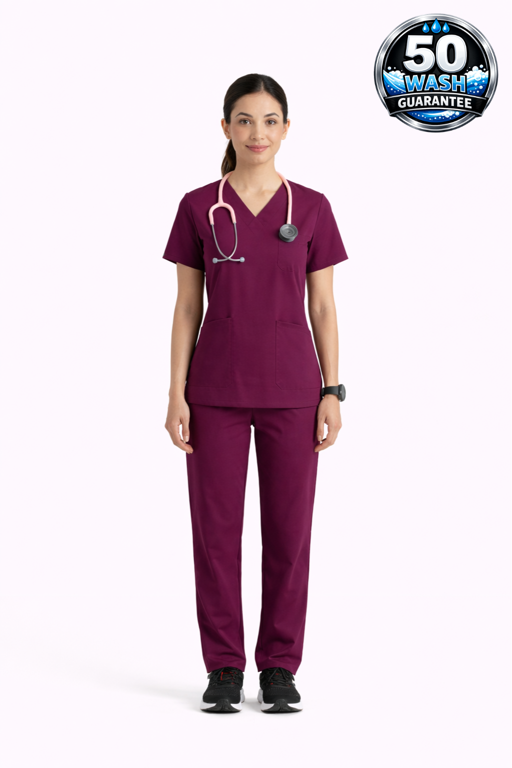 5-Pocket Scrub Suit – Wine