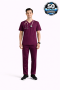 5-Pocket Scrub Suit – Wine